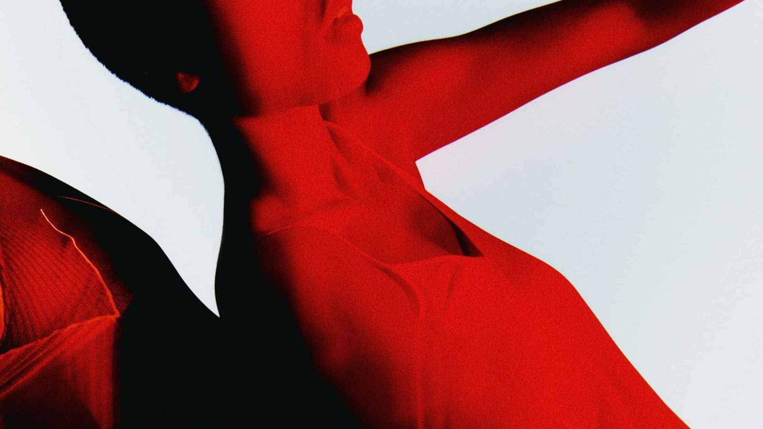 Woman in LED red light