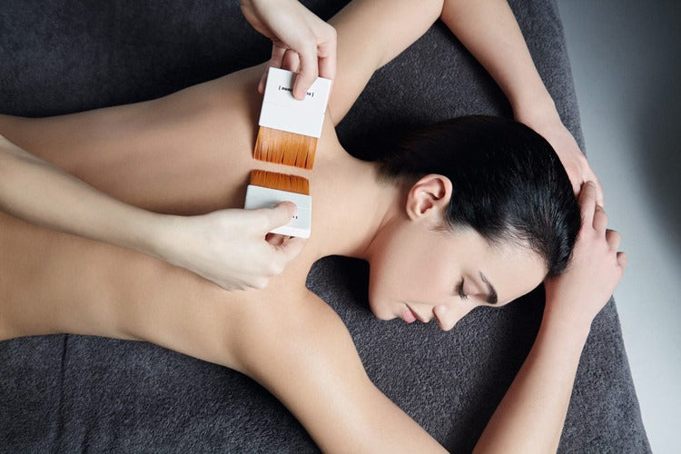 Woman having Comfort Zone tranquility sleep massage