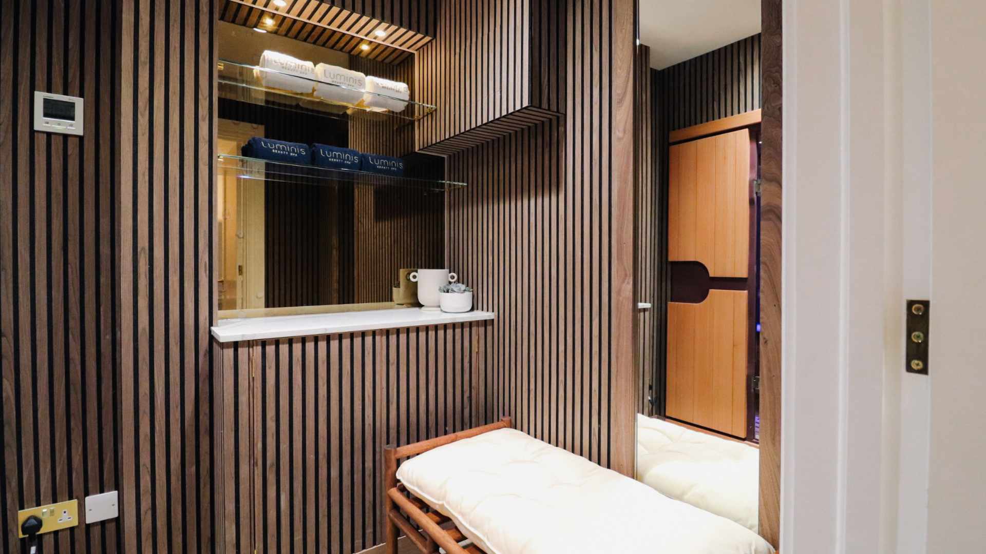 Sauna located in modern beauty and wellness salon, Luminis Chislehurst.