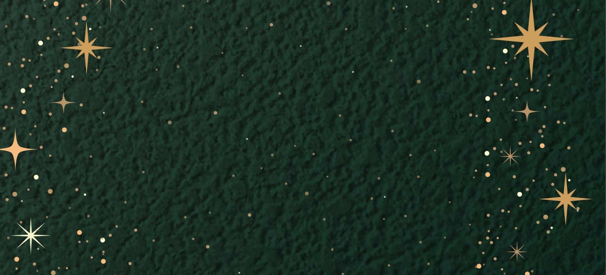 Decorative background with gold stars on a textured green surface