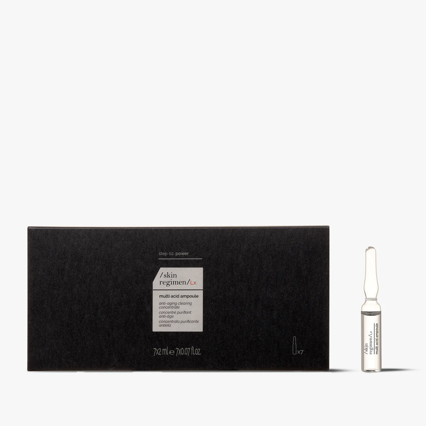 Black box with skincare product packaging on a white background