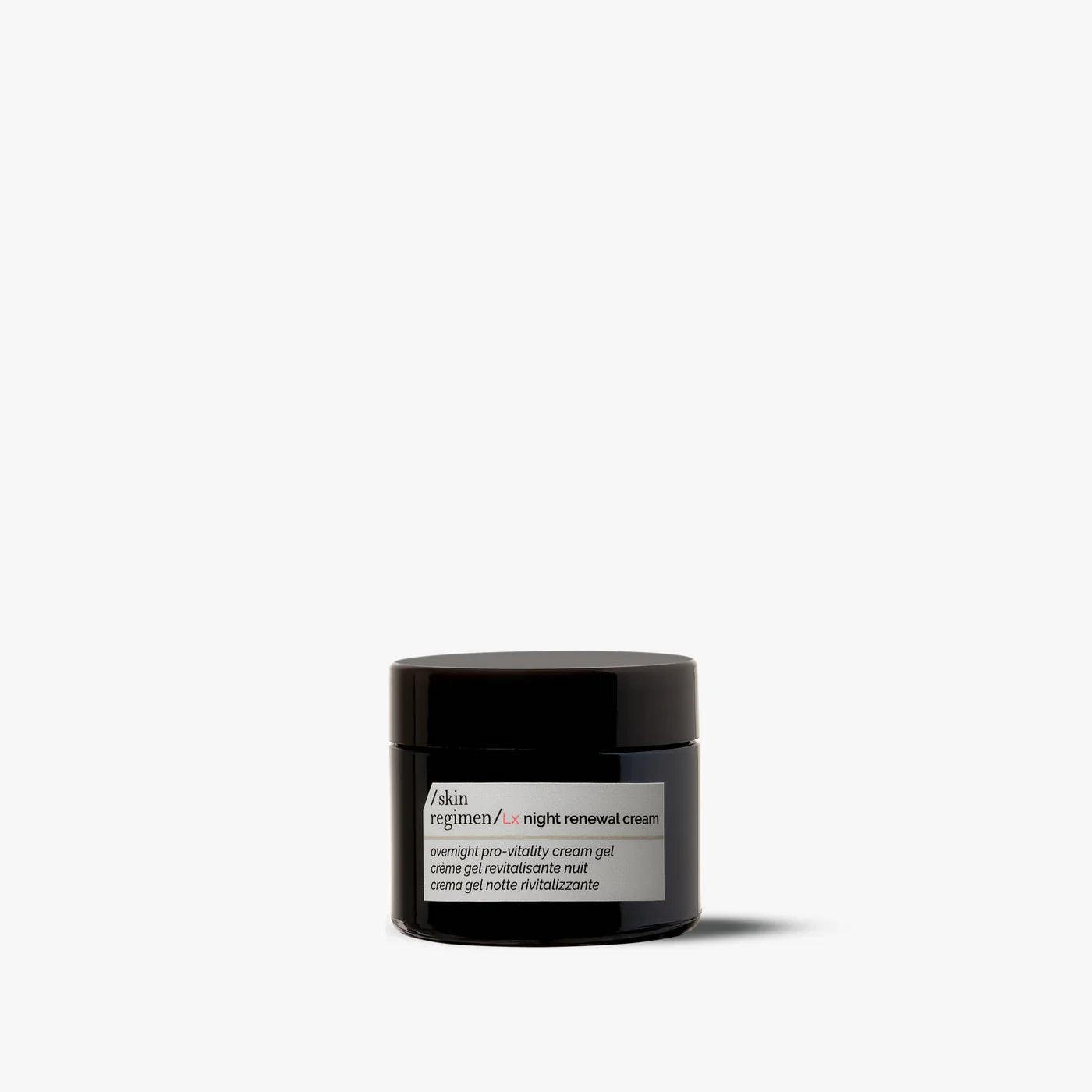 Black jar of skincare cream on a white background