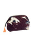 A plain product shot of One Hundred Stars Stork Burgundy Velvet Pouch.